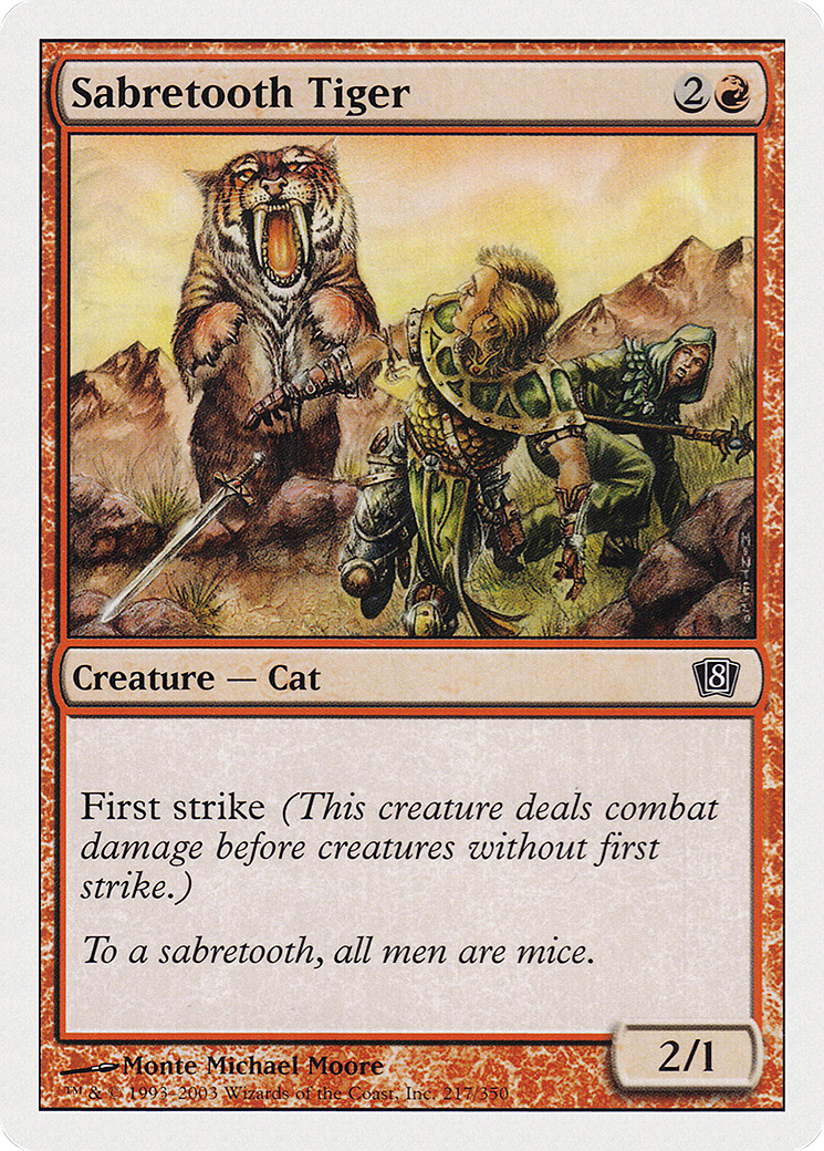 Sabretooth Tiger (8ED-217) [8th Edition] Foil MTG Single Wizards of the Coast