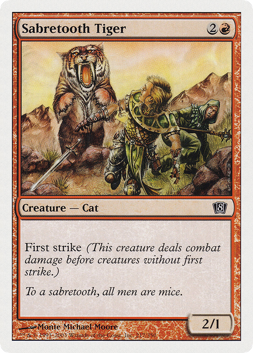 Sabretooth Tiger (8ED-217) [8th Edition] MTG Single Wizards of the Coast