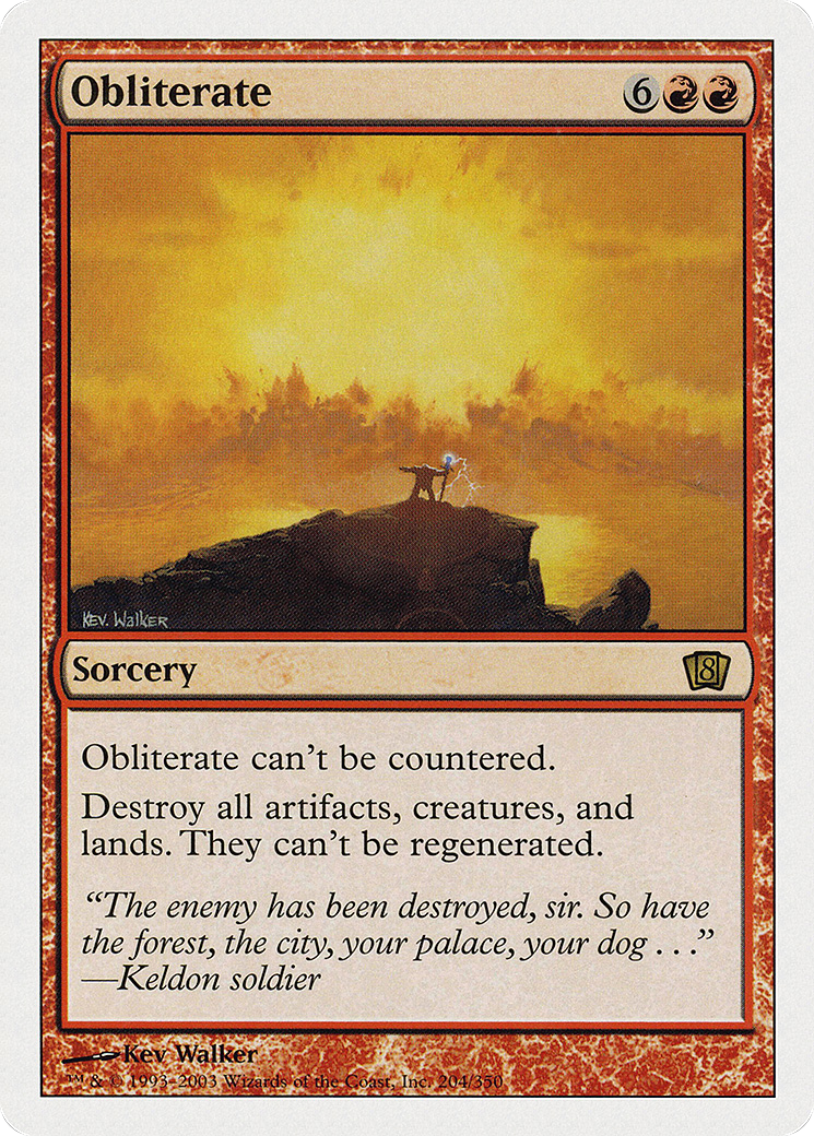 Obliterate (8ED-204) [Eighth Edition] MTG Single Wizards of the Coast
