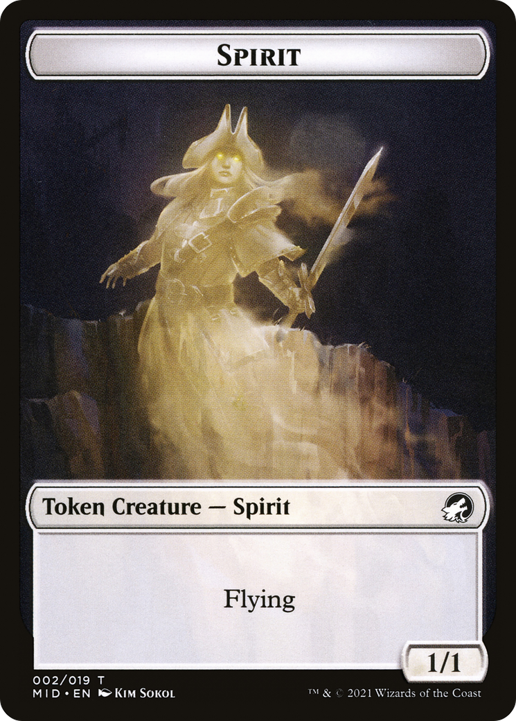 Spirit (TMID-002) [Tokens] Innistrad: Midnight Hunt Tokens MTG Single Wizards of the Coast