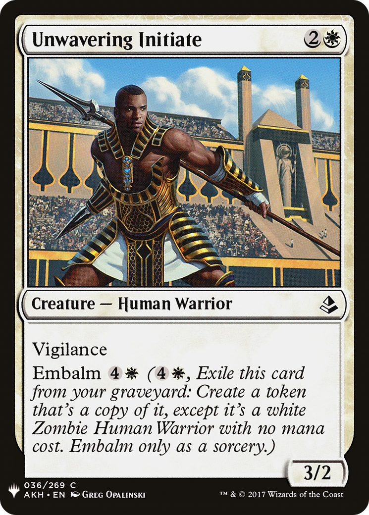 Unwavering Initiate (LIST-AKH-36) [Mystery Booster] The List MTG Single Wizards of the Coast