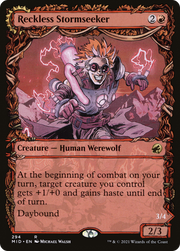 Reckless Stormseeker // Storm-Charged Slasher (MID-294) [Innistrad: Midnight Hunt] (Showcase) Foil MTG Single Wizards of the Coast