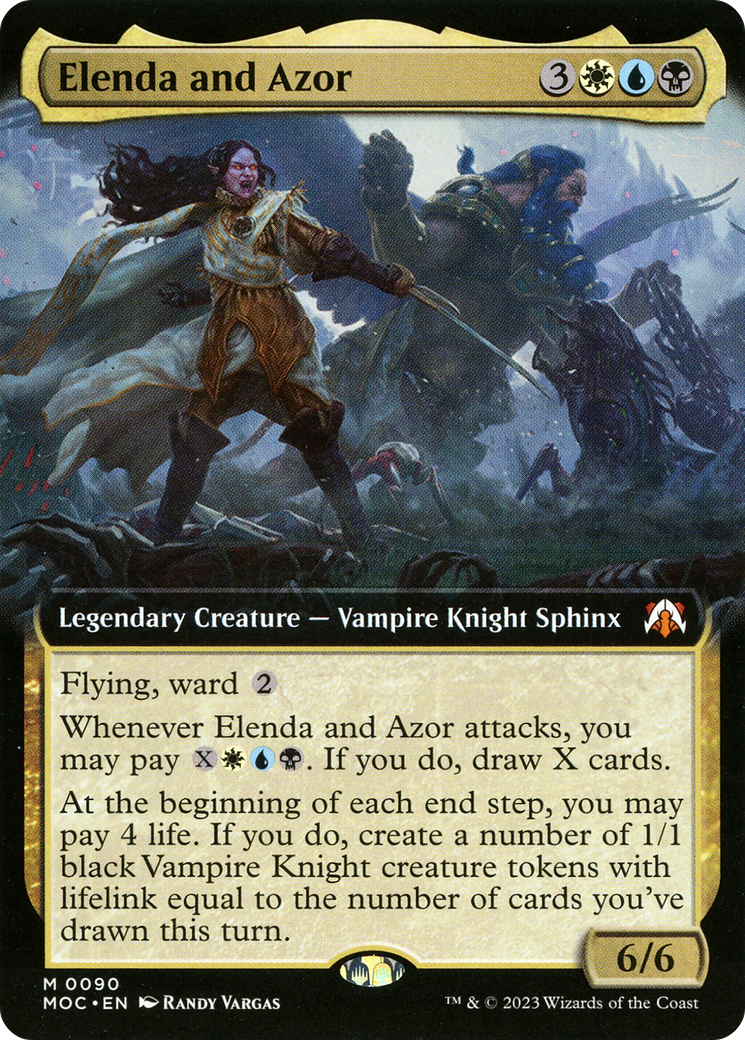 Elenda and Azor (MOC-090) [March of the Machine Commander] (Extended Art) MTG Single Wizards of the Coast
