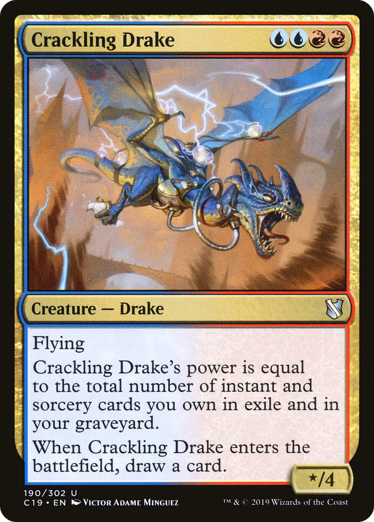 Crackling Drake (C19-190) [Commander 2019] MTG Single Wizards of the Coast