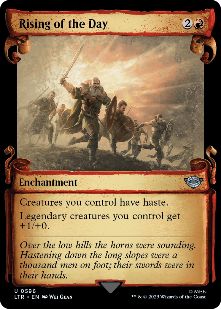 Rising of the Day (Showcase Scrolls) (LTR-596) [The Lord of the Rings: Tales of Middle-earth] (Showcase) MTG Single Wizards of the Coast