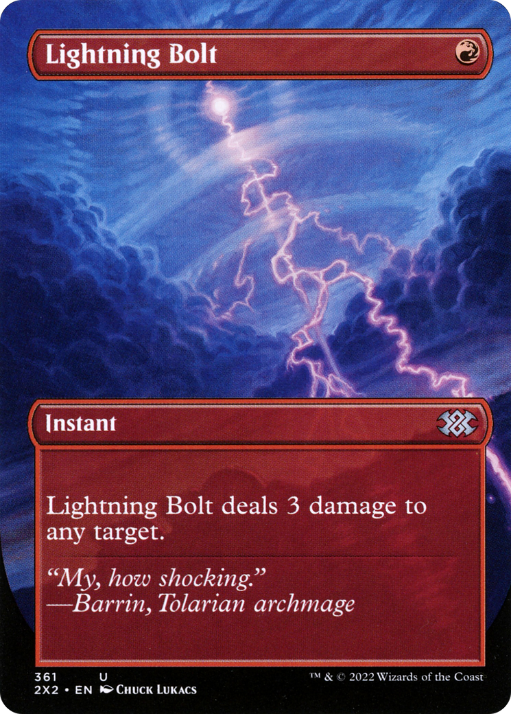 Lightning Bolt (2X2-361) [Double Masters 2022] (Borderless) Foil MTG Single Wizards of the Coast