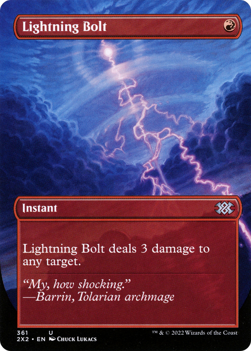Lightning Bolt (2X2-361) [Double Masters 2022] (Borderless) MTG Single Wizards of the Coast