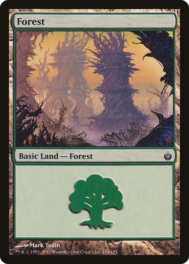 Forest (MBS-154) [Mirrodin Besieged] Foil MTG Single Wizards of the Coast