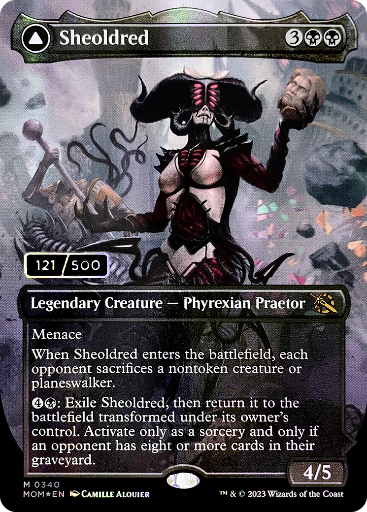 Sheoldred (Serial Numbered) (MOM-340) [March of the Machine] (Borderless) Foil MTG Single Wizards of the Coast