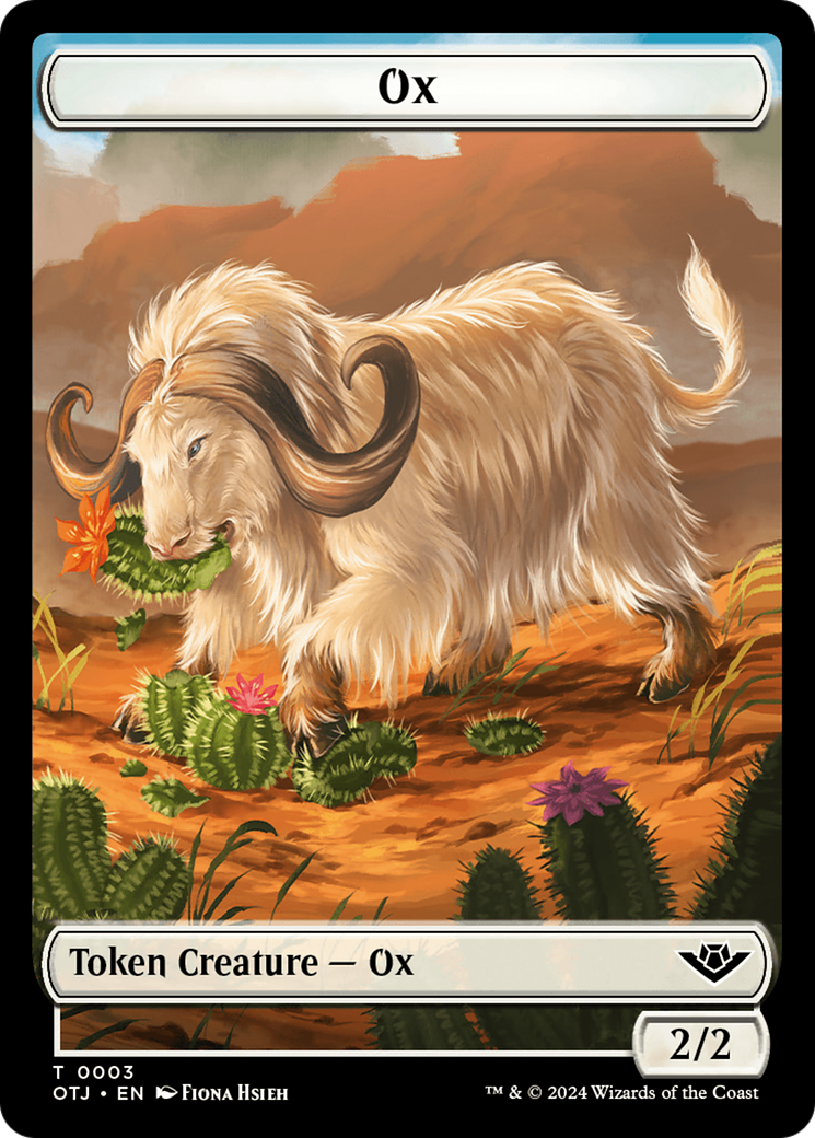 Treasure // Ox Double-Sided Token [Tokens] Outlaws of Thunder Junction Tokens MTG Single Magic: The Gathering