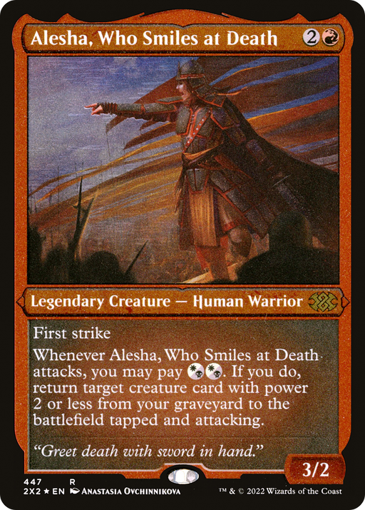 Alesha, Who Smiles at Death (Foil Etched) (2X2-447) [Double Masters 2022] Foil MTG Single Wizards of the Coast