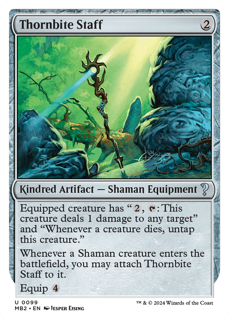 Thornbite Staff (White Border) (MB2-099) [Mystery Booster] Mystery Booster 2 MTG Single Wizards of the Coast
