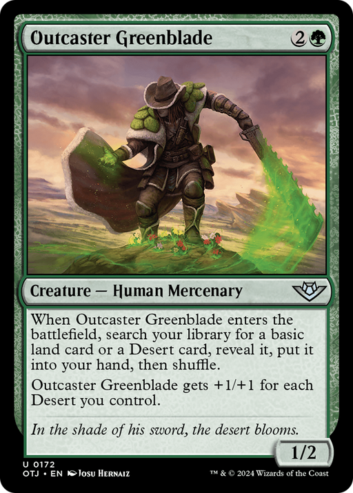 Outcaster Greenblade (OTJ-172) [Outlaws of Thunder Junction] Foil MTG Single Wizards of the Coast