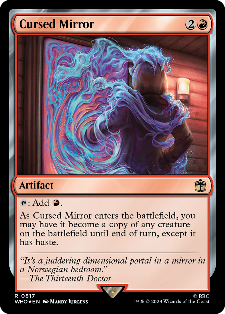 Cursed Mirror (Surge Foil) (WHO-817) [Doctor Who] Foil MTG Single Wizards of the Coast