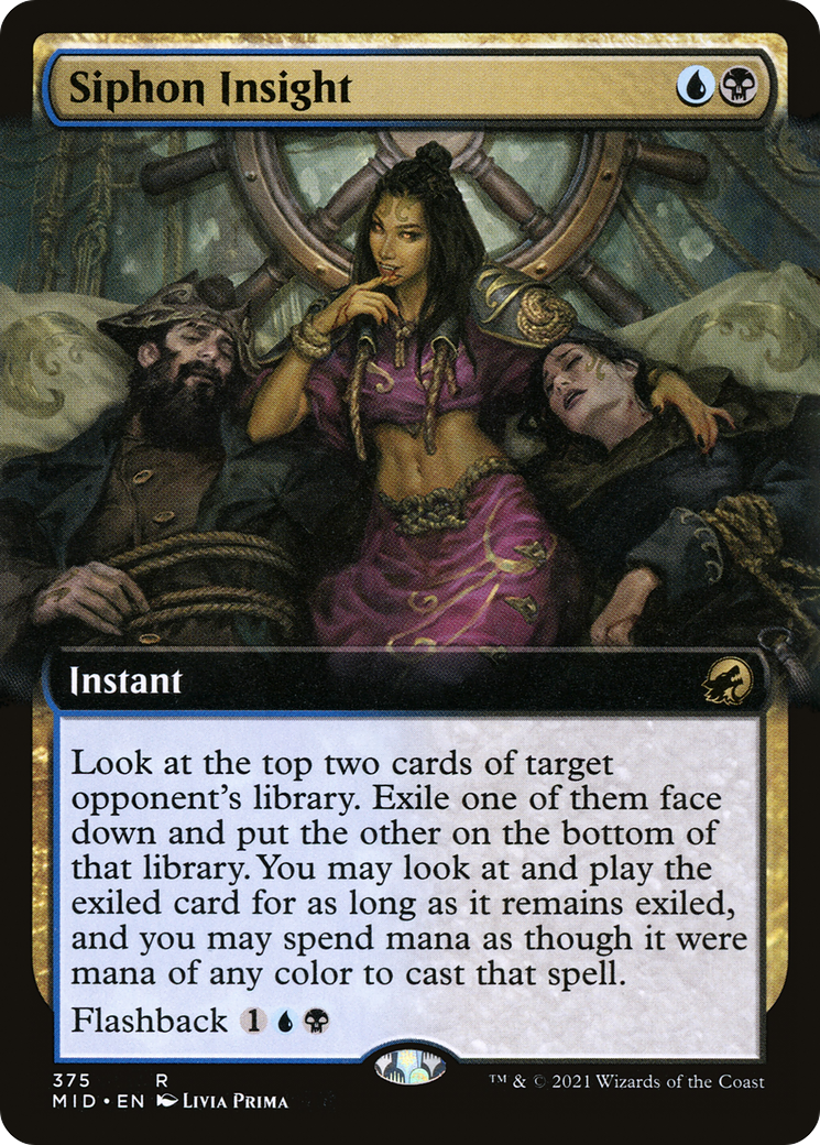 Siphon Insight (MID-375) [Innistrad: Midnight Hunt] (Extended Art) MTG Single Wizards of the Coast