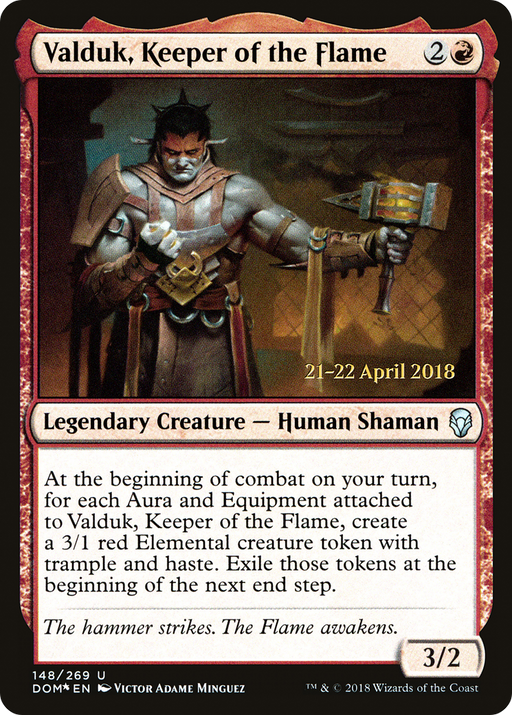 Valduk, Keeper of the Flame (PRE-148) [Dominaria Promos] Foil MTG Single Wizards of the Coast