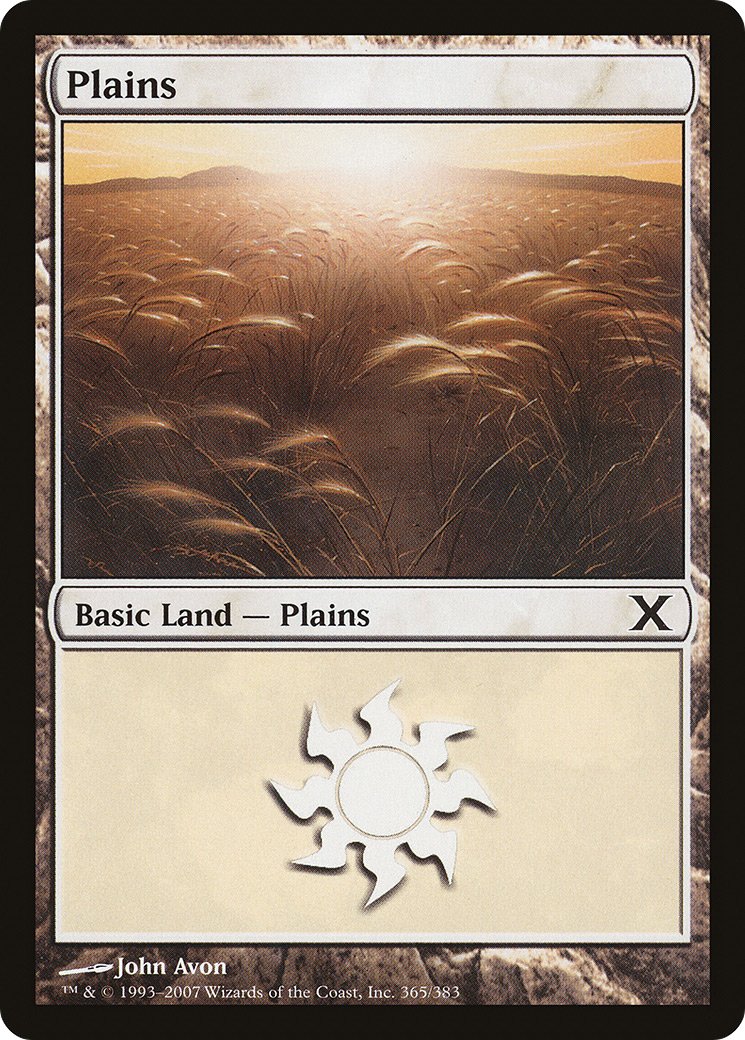 Plains (365) (10E-365) [Tenth Edition] MTG Single Wizards of the Coast