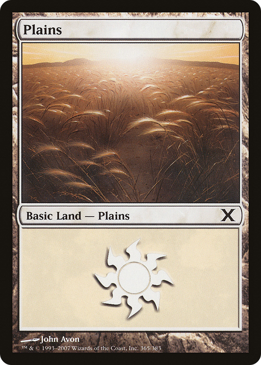 Plains (365) (10E-365) [Tenth Edition] Foil MTG Single Wizards of the Coast