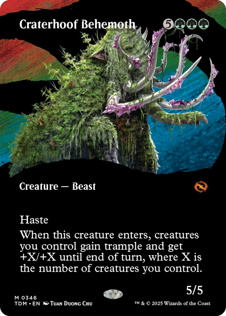 Craterhoof Behemoth (TDM-346) [Tarkir: Dragonstorm] (Showcase) (Borderless) Foil MTG Single Wizards of the Coast