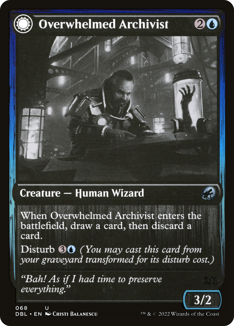 Overwhelmed Archivist (DBL-068) [Innistrad: Double Feature] MTG Single Wizards of the Coast