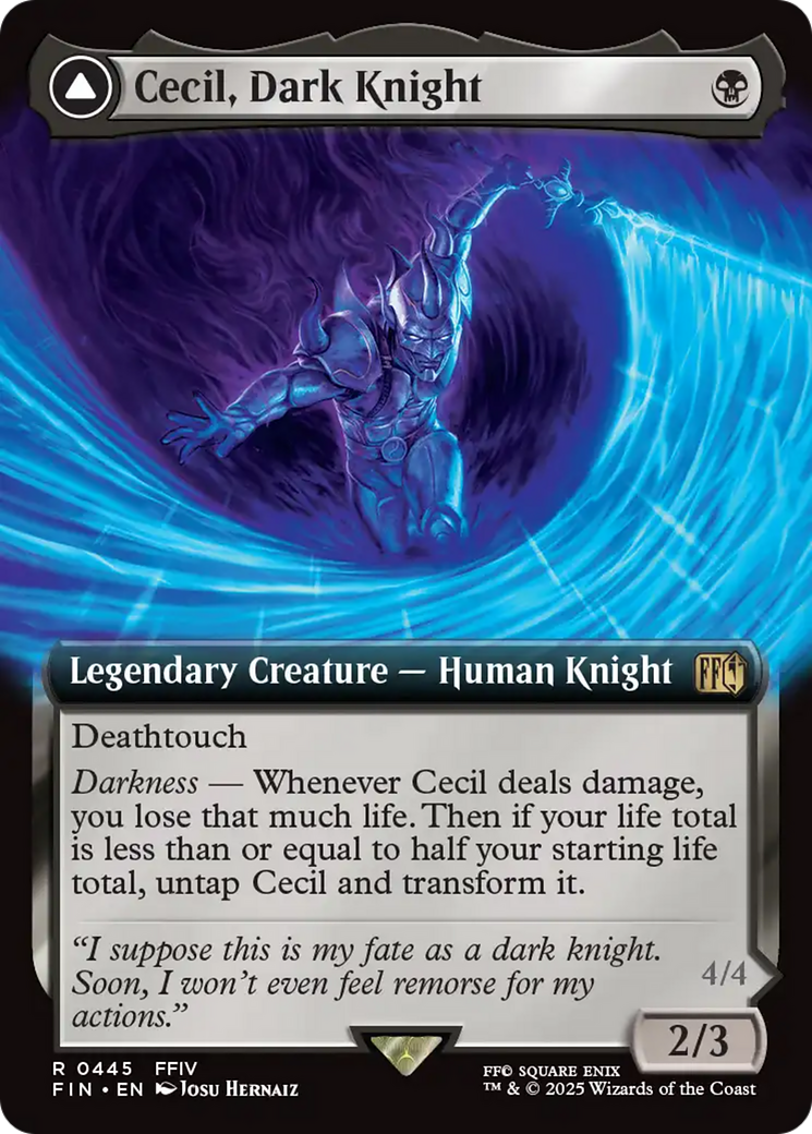 Cecil, Dark Knight (FIN-445) [FINAL FANTASY] (Extended Art) Foil MTG Single Wizards of the Coast