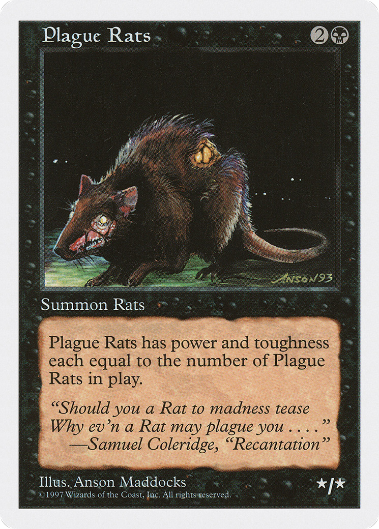 Plague Rats (5ED-188) [Fifth Edition] MTG Single Wizards of the Coast