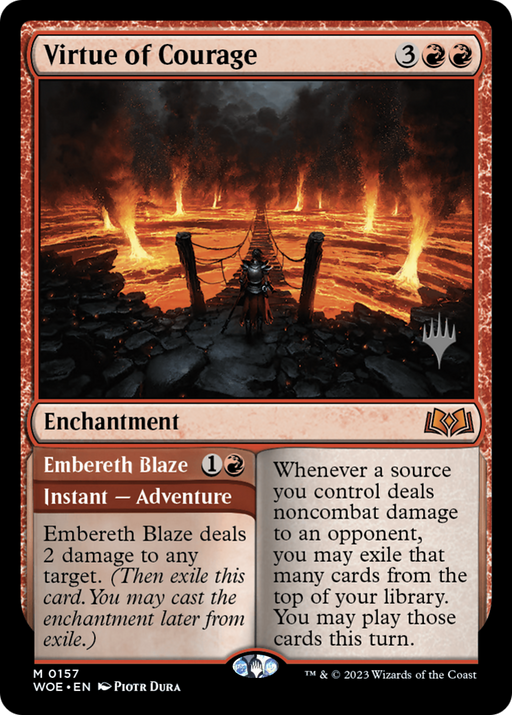 Virtue of Courage (PPWOE-157) [Wilds of Eldraine Promos] MTG Single Wizards of the Coast