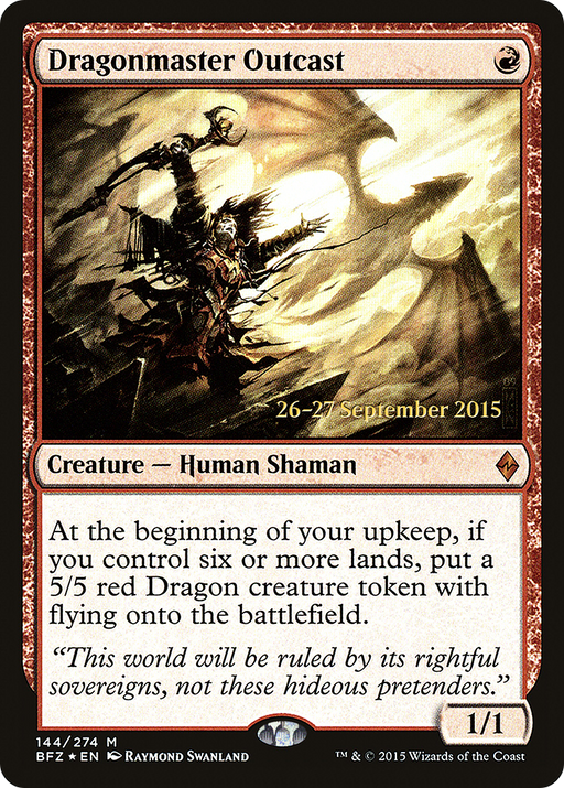 Dragonmaster Outcast (PRE-144) [Battle for Zendikar Promos] Foil MTG Single Wizards of the Coast