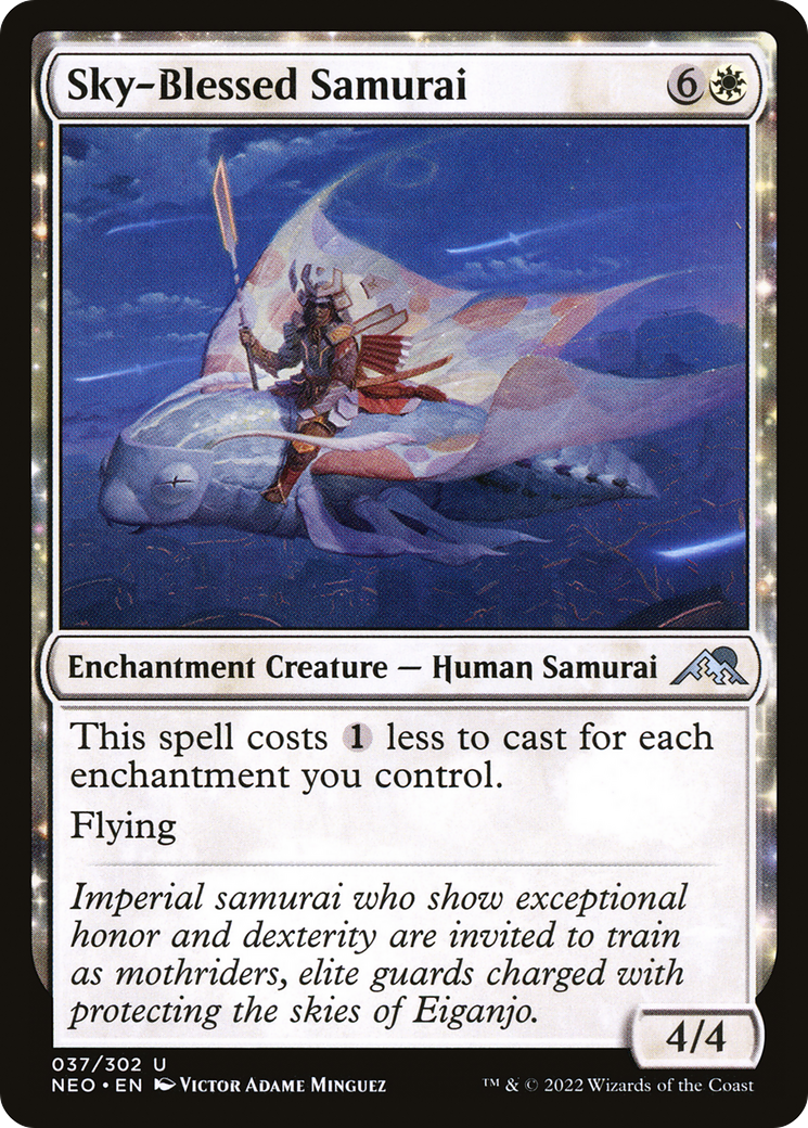 Sky-Blessed Samurai (NEO-037) [Kamigawa: Neon Dynasty] MTG Single Wizards of the Coast