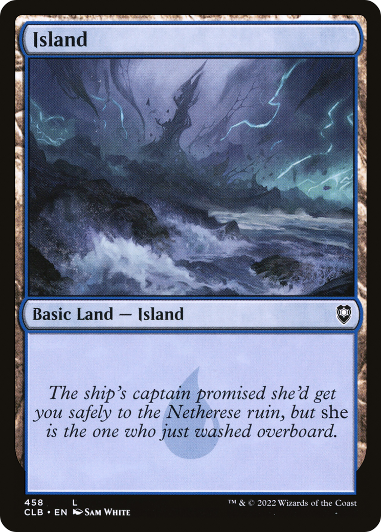 Island (458) (CLB-458) [Commander Legends: Battle for Baldur's Gate] MTG Single Wizards of the Coast