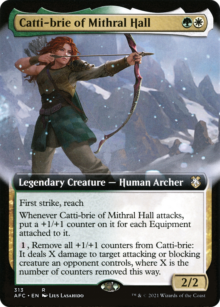 Catti-brie of Mithral Hall (AFC-313) [Forgotten Realms Commander] (Extended Art) MTG Single Wizards of the Coast