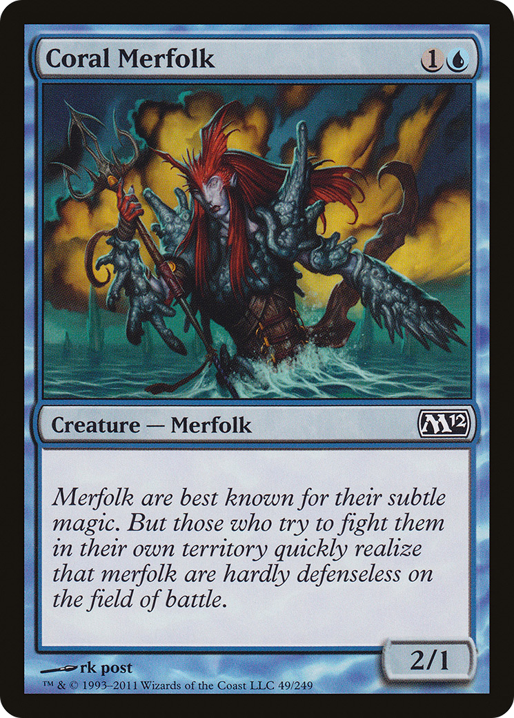Coral Merfolk (M12-049) [Magic 2012] MTG Single Wizards of the Coast