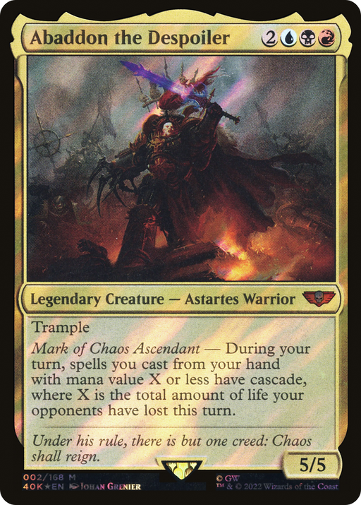 Abaddon the Despoiler (40K-002) [Warhammer 40,000 Commander] Foil MTG Single Wizards of the Coast