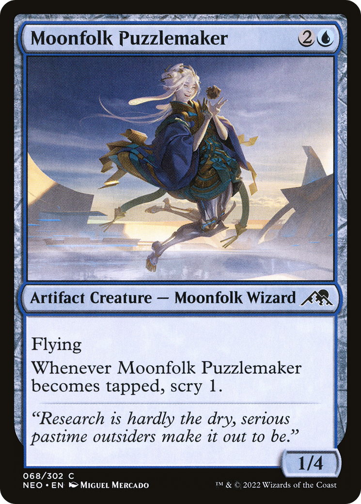 Moonfolk Puzzlemaker (NEO-068) [Kamigawa: Neon Dynasty] Foil MTG Single Wizards of the Coast