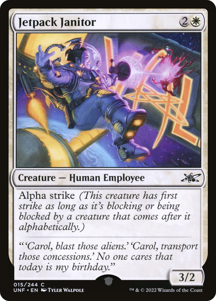 Jetpack Janitor (UNF-015) [Unfinity] Foil MTG Single Wizards of the Coast
