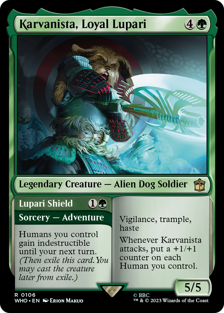 Karvanista, Loyal Lupari (WHO-106) [Doctor Who] Foil MTG Single Wizards of the Coast