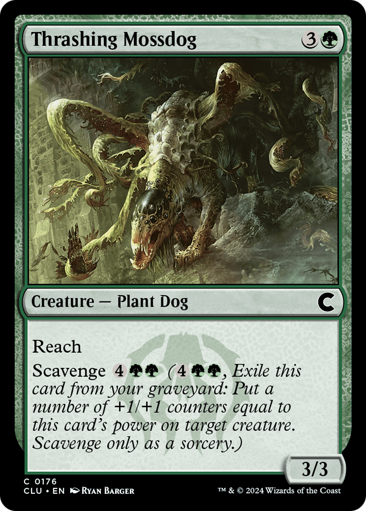 Thrashing Mossdog (CLU-176) [Ravnica: Clue Edition] MTG Single Wizards of the Coast