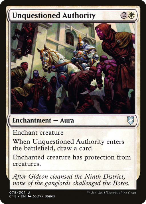 Unquestioned Authority (C18-078) [Commander 2018] MTG Single Wizards of the Coast