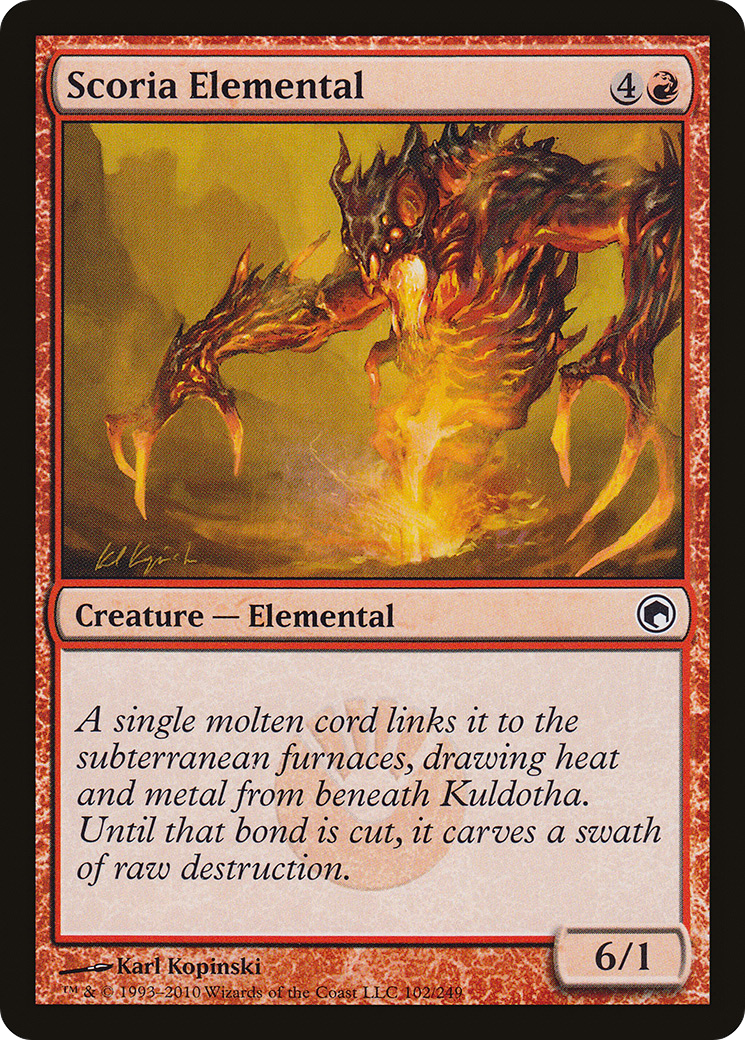 Scoria Elemental (SOM-102) [Scars of Mirrodin] Foil MTG Single Wizards of the Coast