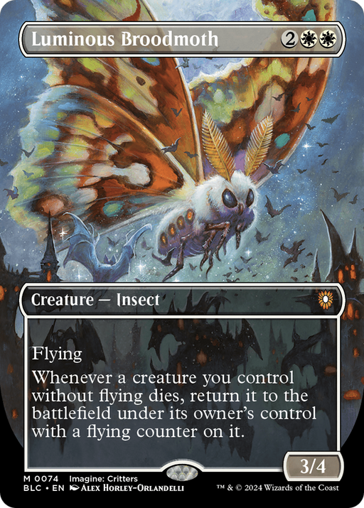 Luminous Broodmoth (BLC-074) [Bloomburrow Commander] (Borderless) MTG Single Wizards of the Coast
