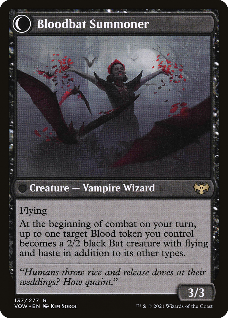 Voldaren Bloodcaster // Bloodbat Summoner (VOW-137) [Innistrad: Crimson Vow] Foil MTG Single Wizards of the Coast