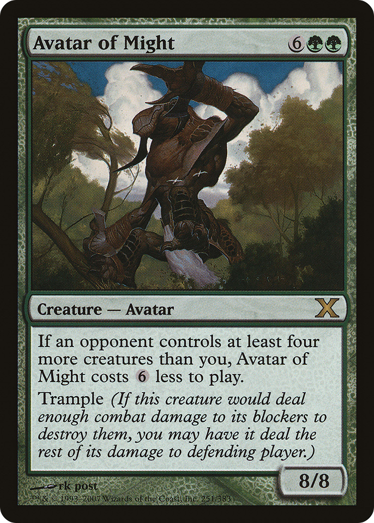 Avatar of Might (10E-251) [Tenth Edition] MTG Single Wizards of the Coast