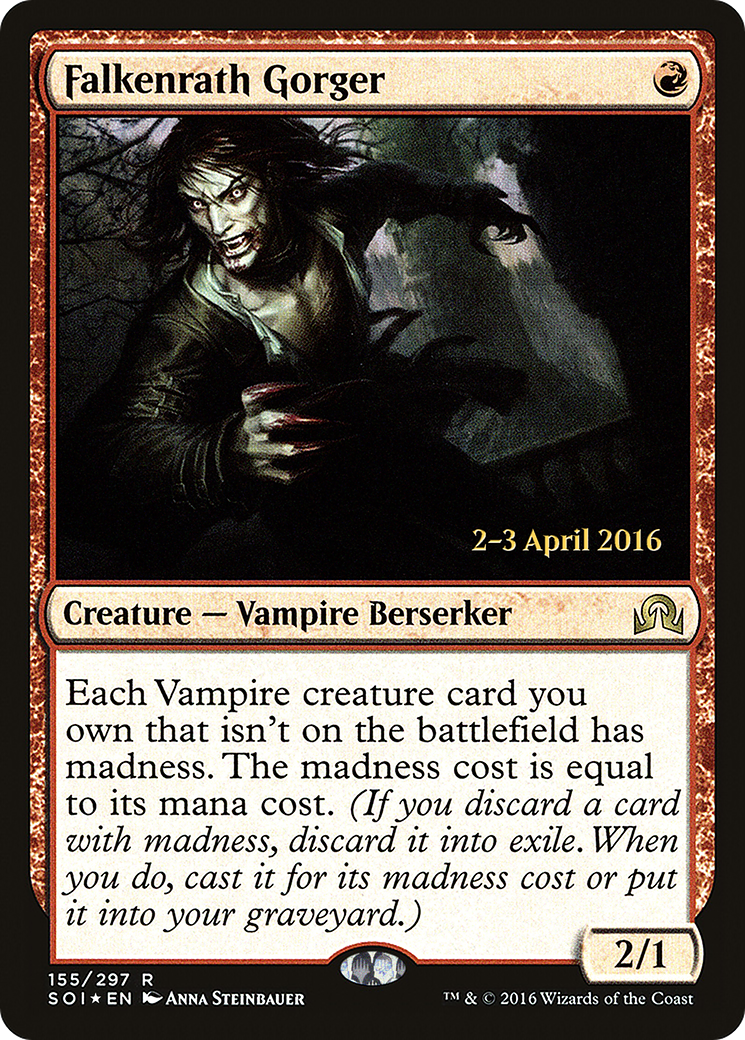 Falkenrath Gorger (PRE-155) [Shadows over Innistrad Promos] Foil MTG Single Wizards of the Coast