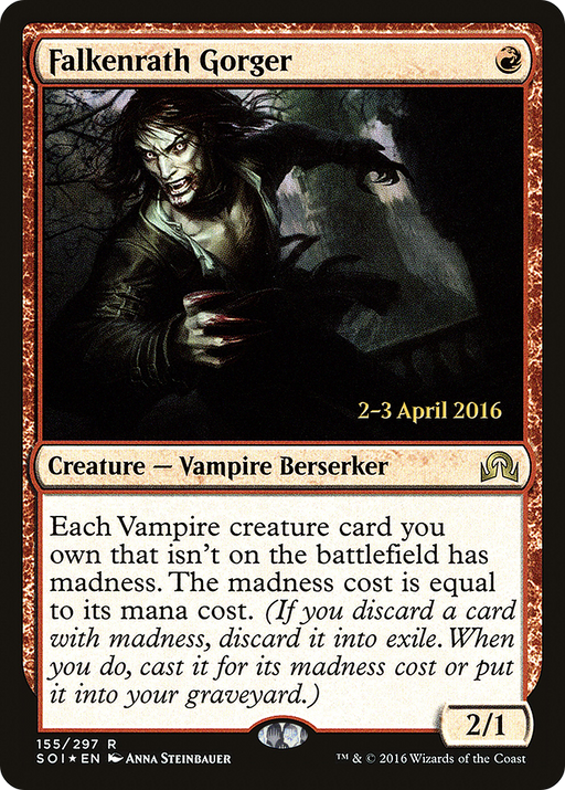 Falkenrath Gorger (PRE-155) [Shadows over Innistrad Promos] Foil MTG Single Wizards of the Coast