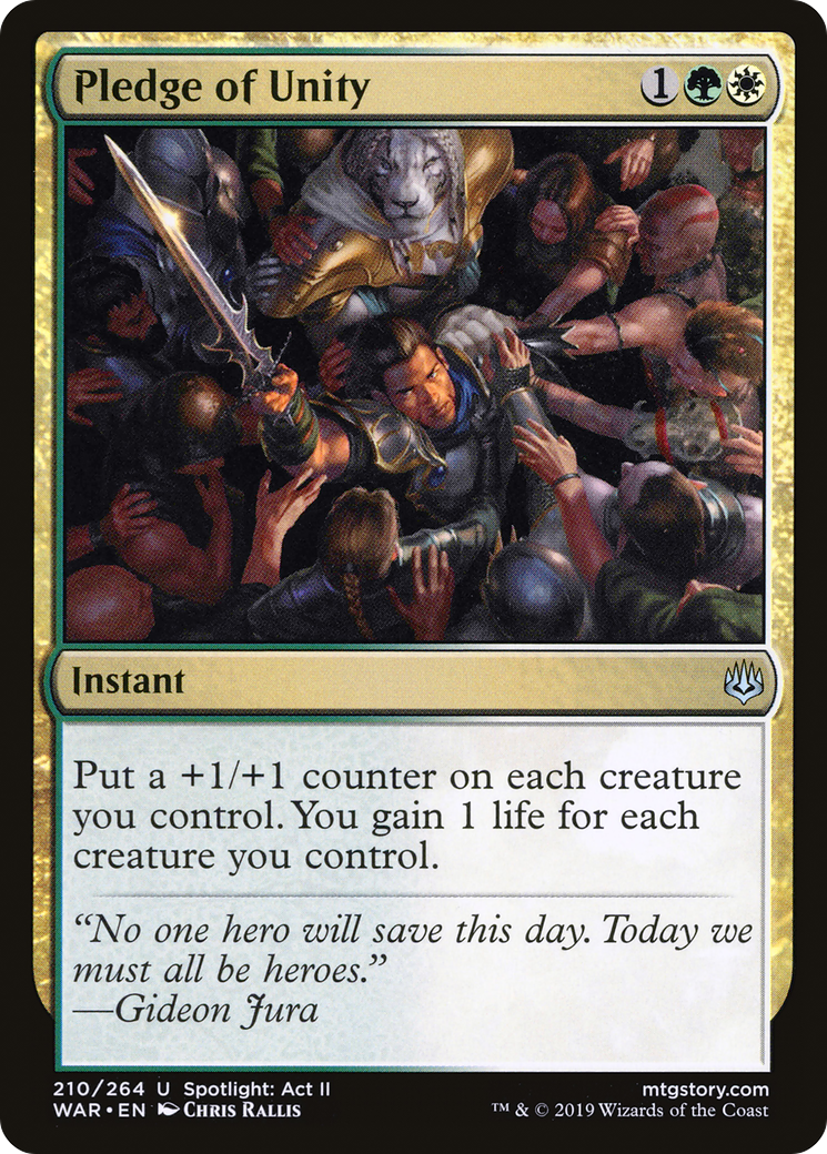 Pledge of Unity (WAR-210) [War of the Spark] Foil MTG Single Wizards of the Coast