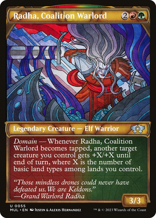 Radha, Coalition Warlord (MUL-055) [Multiverse Legends] (Showcase) Foil MTG Single Wizards of the Coast