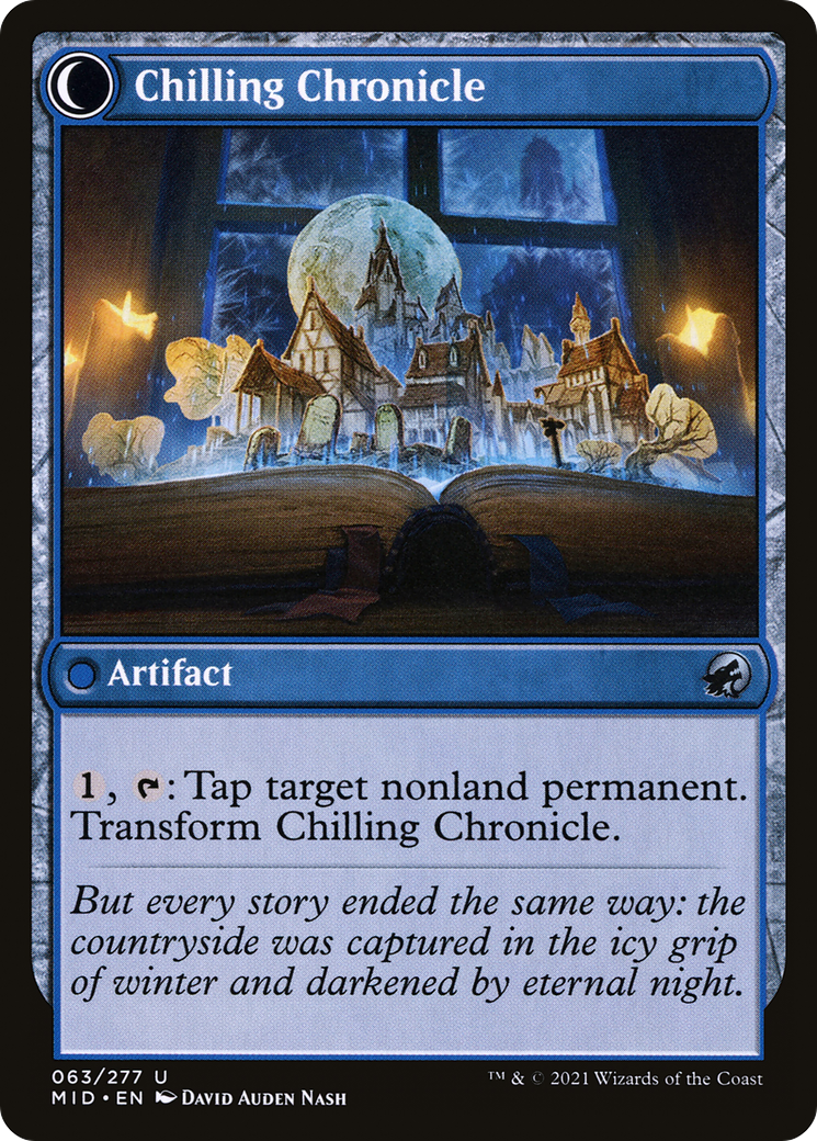 Mysterious Tome // Chilling Chronicle (MID-063) [Innistrad: Midnight Hunt] Foil MTG Single Wizards of the Coast