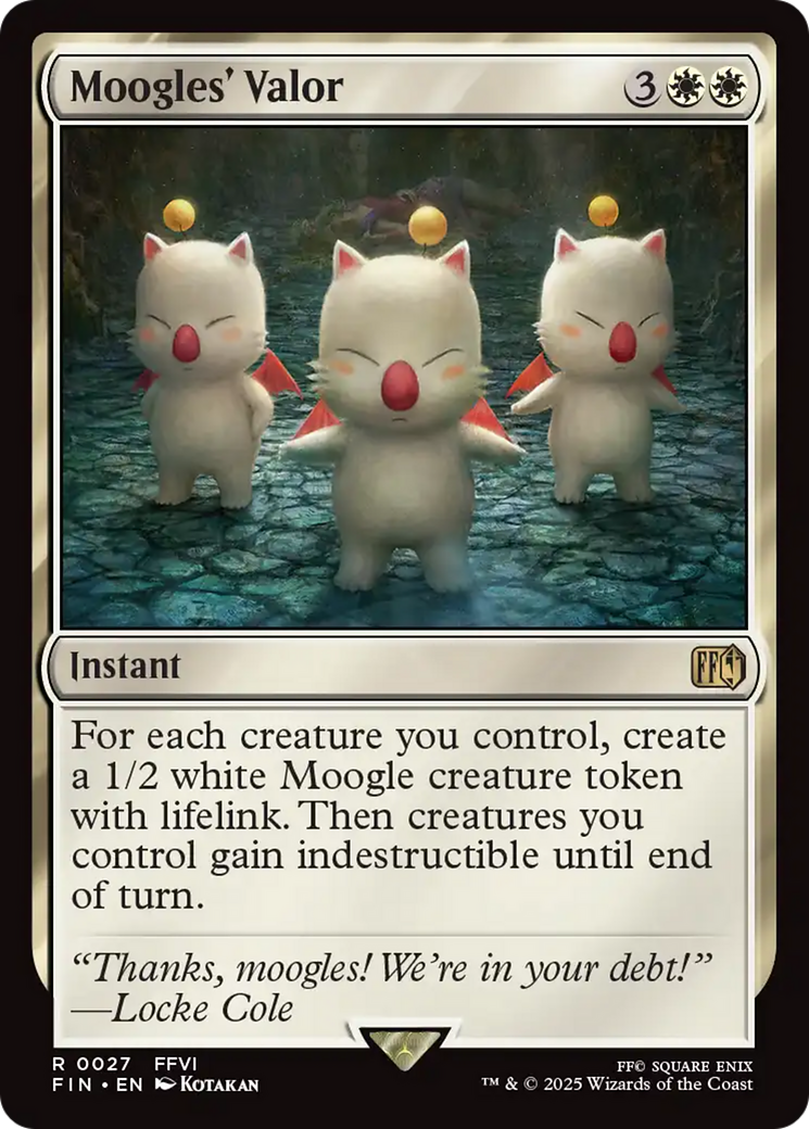 Moogles' Valor (FIN-027) [FINAL FANTASY] MTG Single Wizards of the Coast