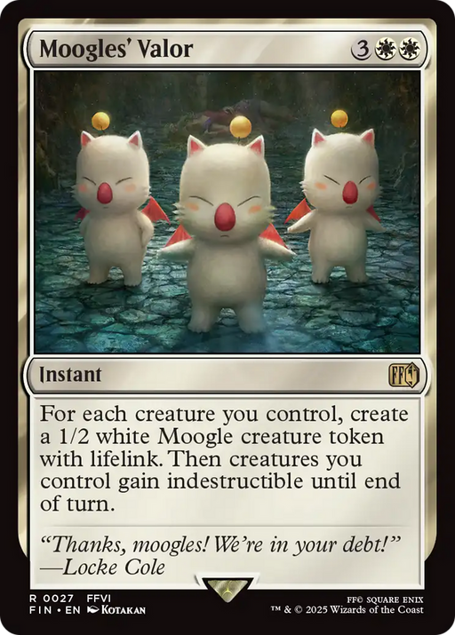 Moogles' Valor (FIN-027) [FINAL FANTASY] Foil MTG Single Wizards of the Coast