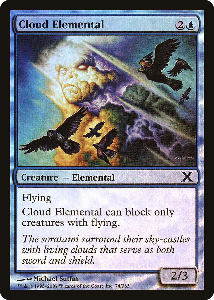 Cloud Elemental (10E-74★) [Tenth Edition] Foil MTG Single Wizards of the Coast